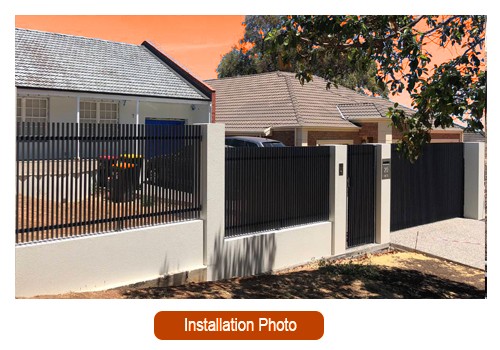 Aluminium slat fence installation photo