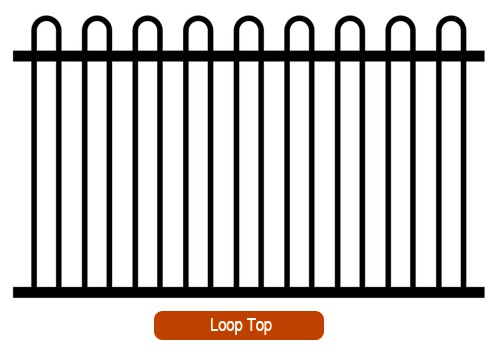 Loop Top tubular fence style