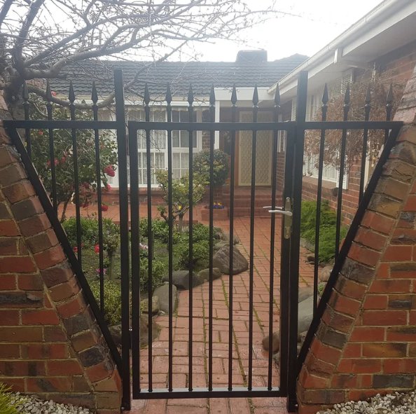 Custom steel gate installation